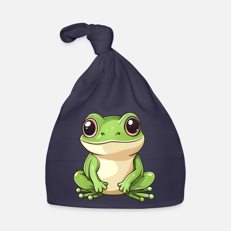 mignon grenouille - Vert - Design joyeux. Bonnet bio Bébé