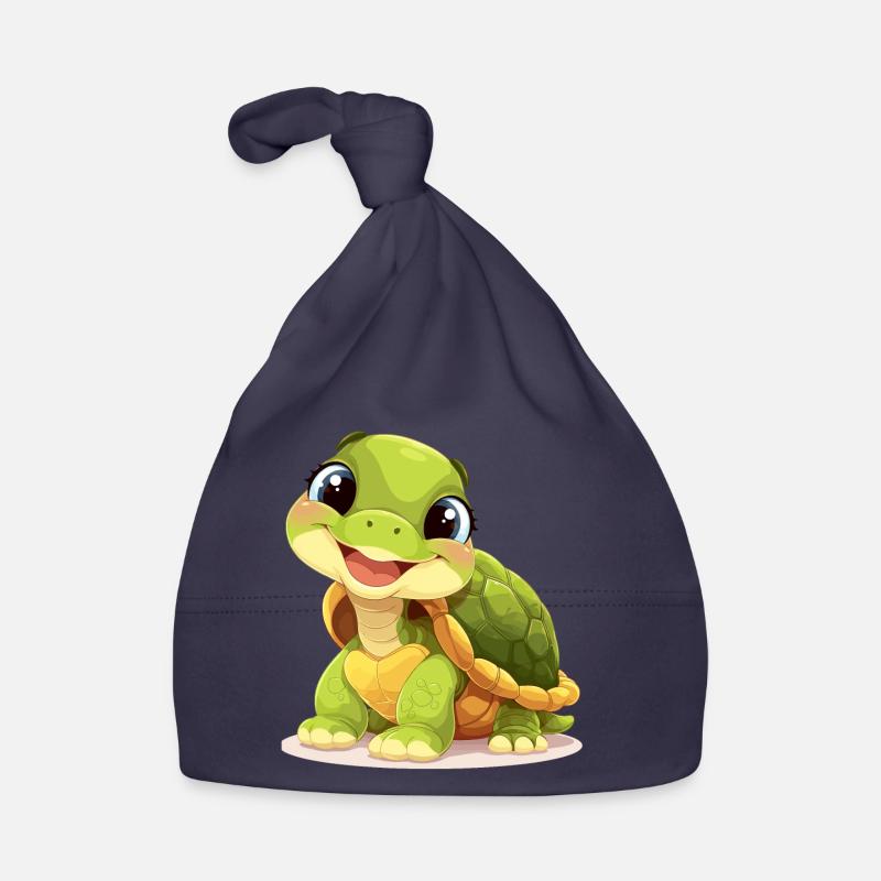 A cute and cheerful turtle Organic Baby Cap