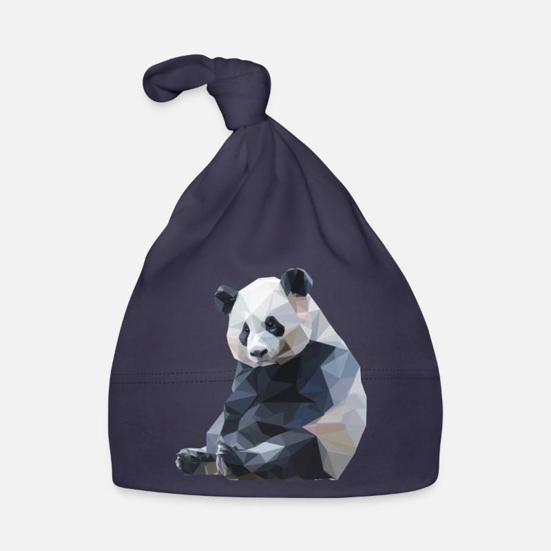 Conception du logo Panda I Low Poly Art Bonnet bio Bébé