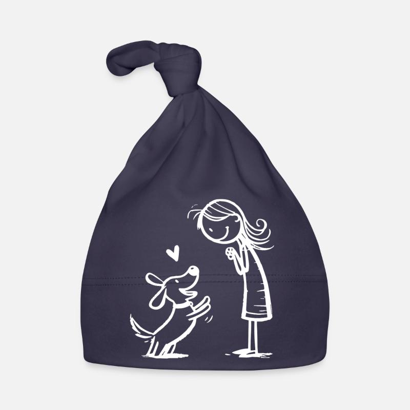 Warm friendship between man and dog Organic Baby Cap