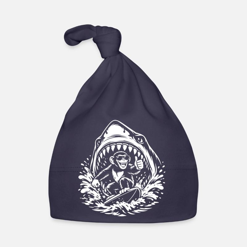 Surfaffe in Shark Wave Baby Bio-Mütze