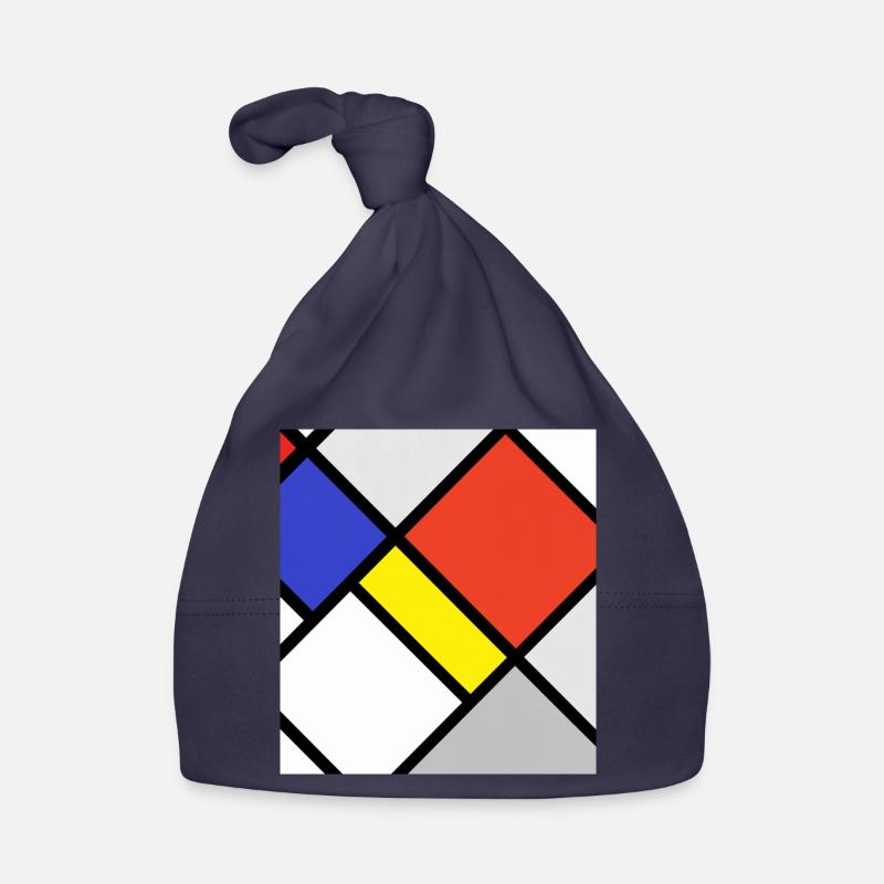Plans géométriques de Mondrian Bonnet bio Bébé