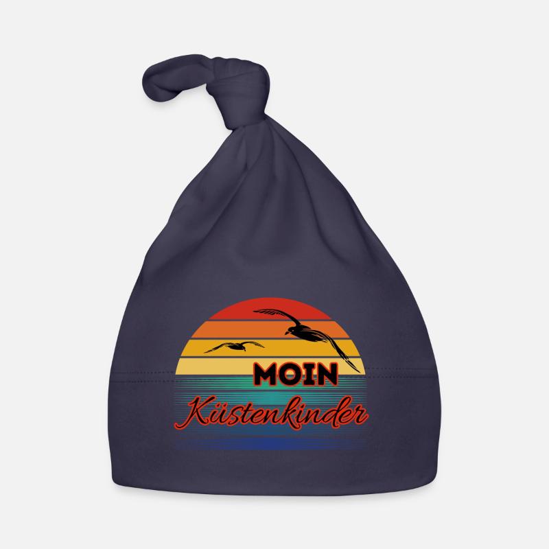 Moin Küstenkinder mit Möwe im Retro Style Baby Bio-Mütze