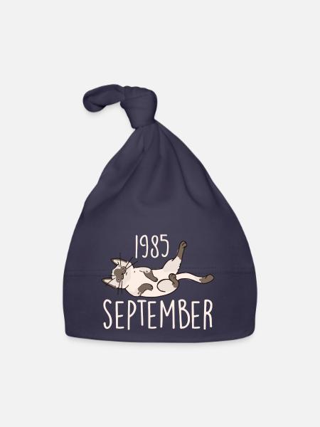 Legend September 1985 Anniversary Gift 1985 - Organic Baby Cap - navy - Front