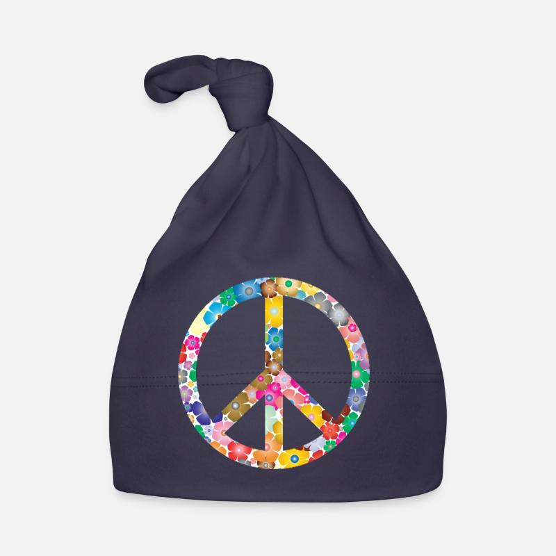 Peace Flower Idea Gift Organic Baby Cap