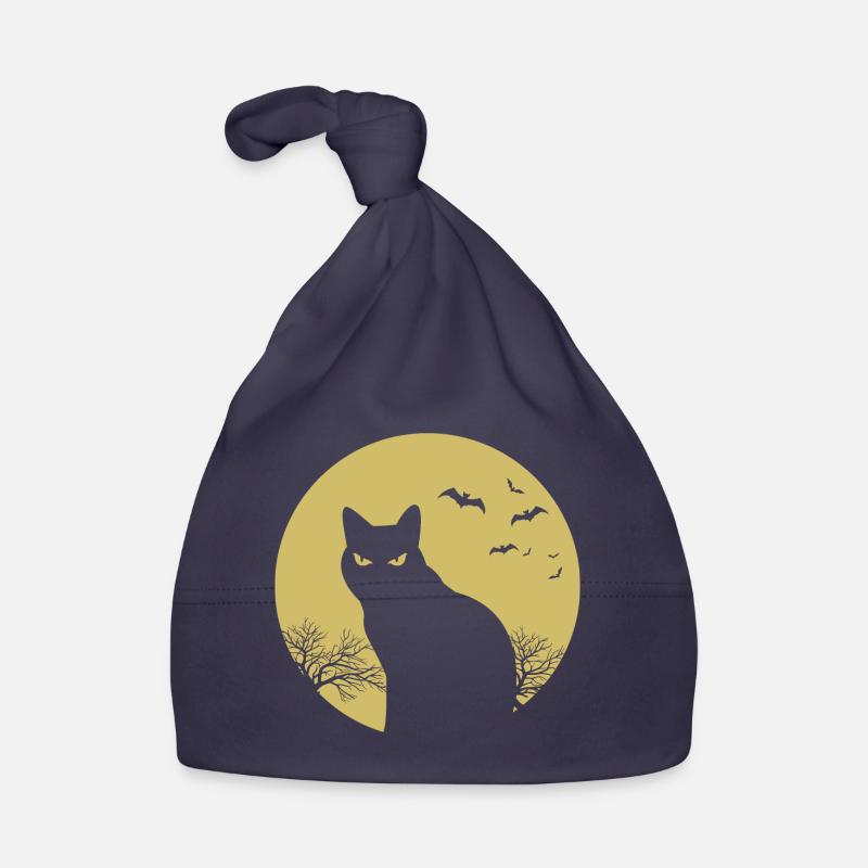 halloween chat lune Bonnet bio Bébé