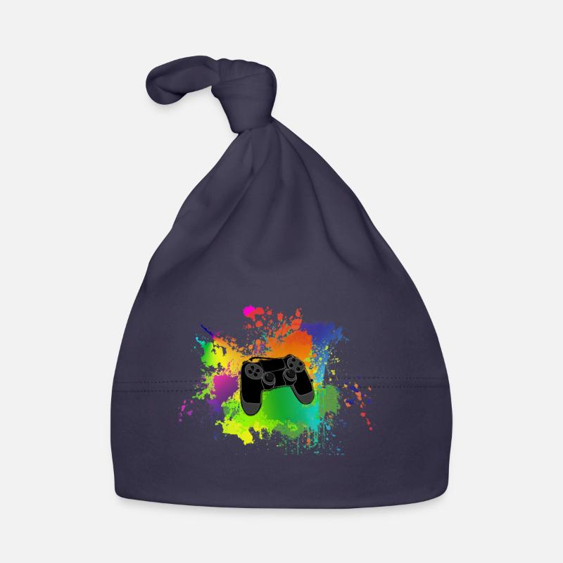Controller Farbklecks Bunt Gaming Geschenk Idee Baby Bio-Mütze