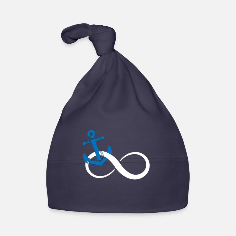 Infinity anchor - Organic Baby Cap - navy