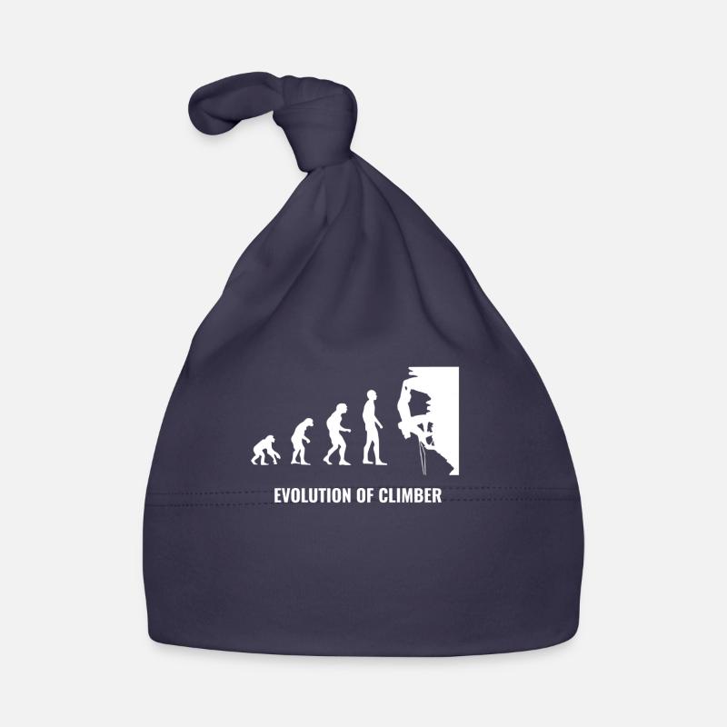 Climbing sport rock mountain nature evolution white - Organic Baby Cap - navy