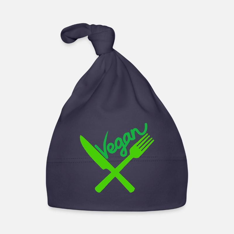 Idée de cadeau de végétarien végétarien - Bonnet bio Bébé - marine