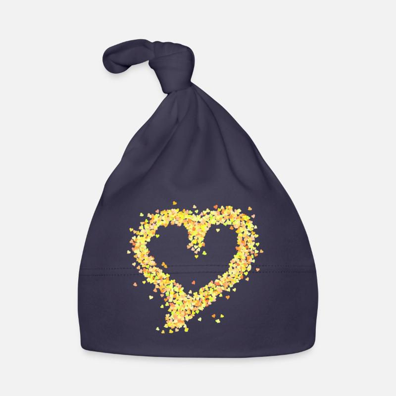 Heart yellow Organic Baby Cap