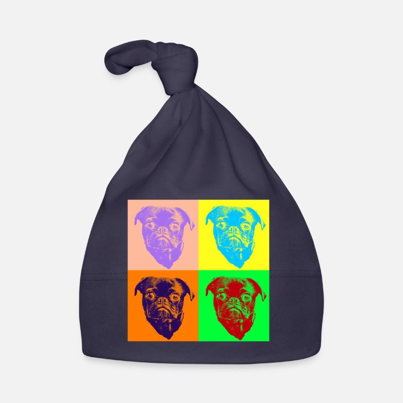 Pop Art Style Sweet Pug Dog Head - Gift Idea Organic Baby Cap