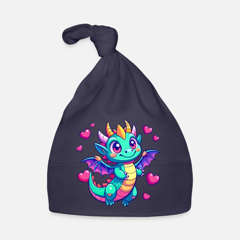 Farbenfroher Drache Baby Bio-Mütze
