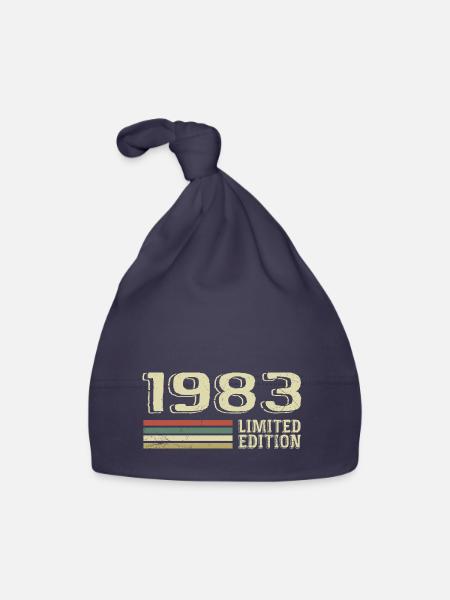 Born in 1983 Birthday 1983 Vintage 1983 - Organic Baby Cap - navy - Front