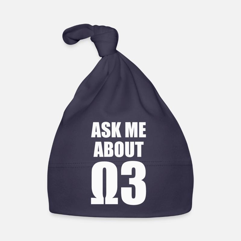 Ask Me About Omega 3 - white Organic Baby Cap