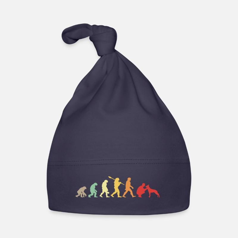 Évolution Drôle Chien de Berger Belge Malinois - Bonnet bio Bébé - marine