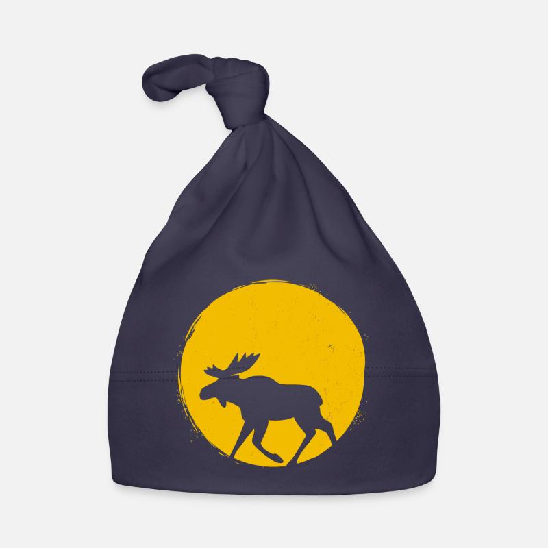 Sweden Moose Silhouette Sun Gift Organic Baby Cap