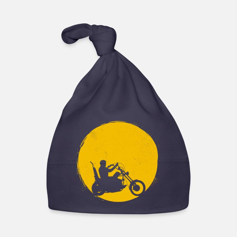 Motorcycle Silhouette Chopper Sun Gift Organic Baby Cap