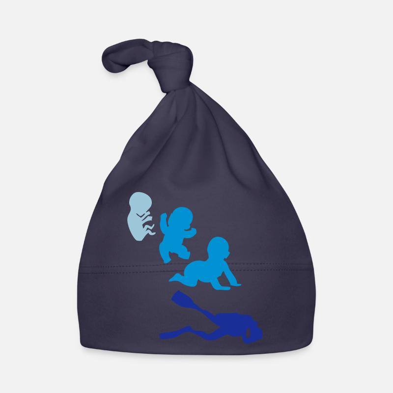 evolution homme human sport plonge diver - Bonnet bio Bébé - marine
