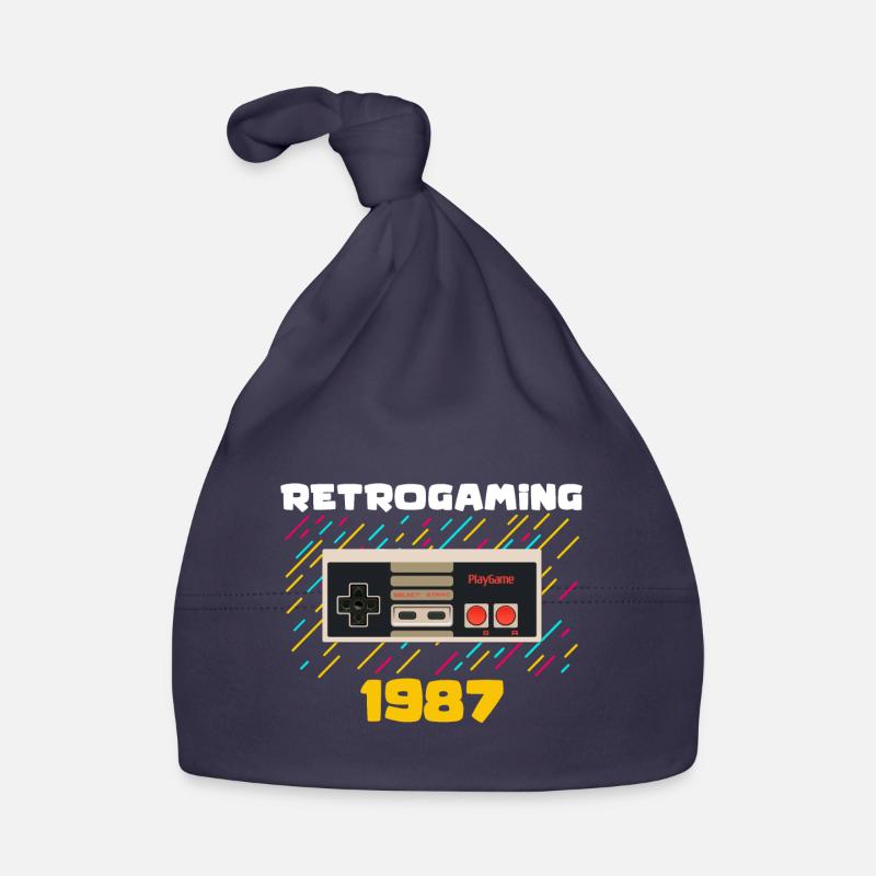 Retrogaming - Bonnet bio Bébé - marine