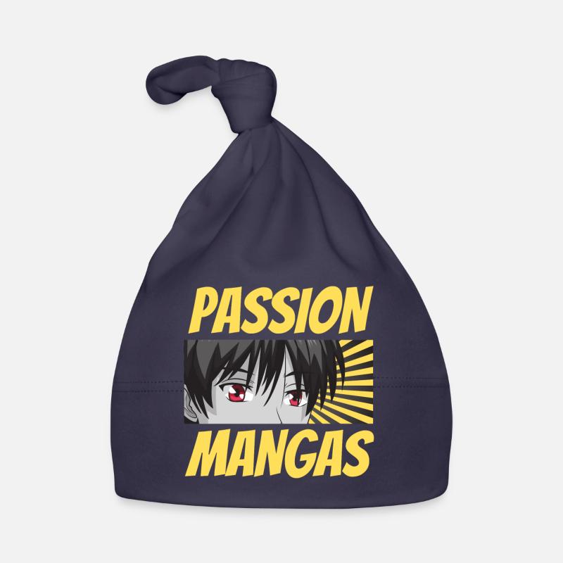 passion mangas - Bonnet bio Bébé - marine