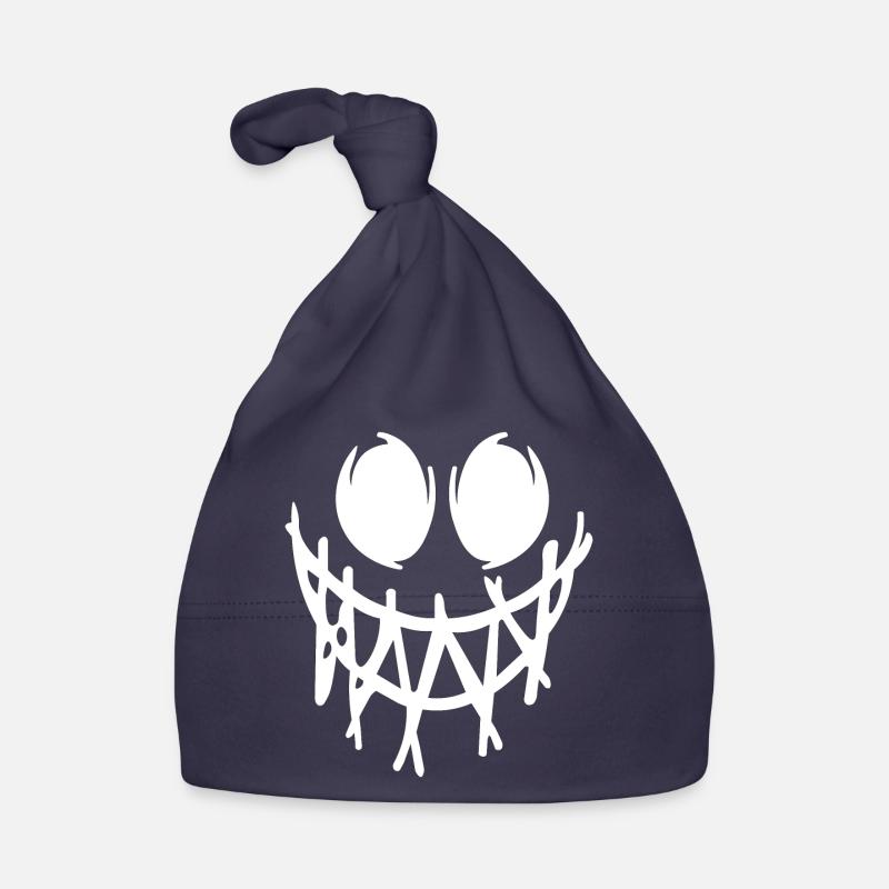 Sourire corrompu - Bonnet bio Bébé - marine