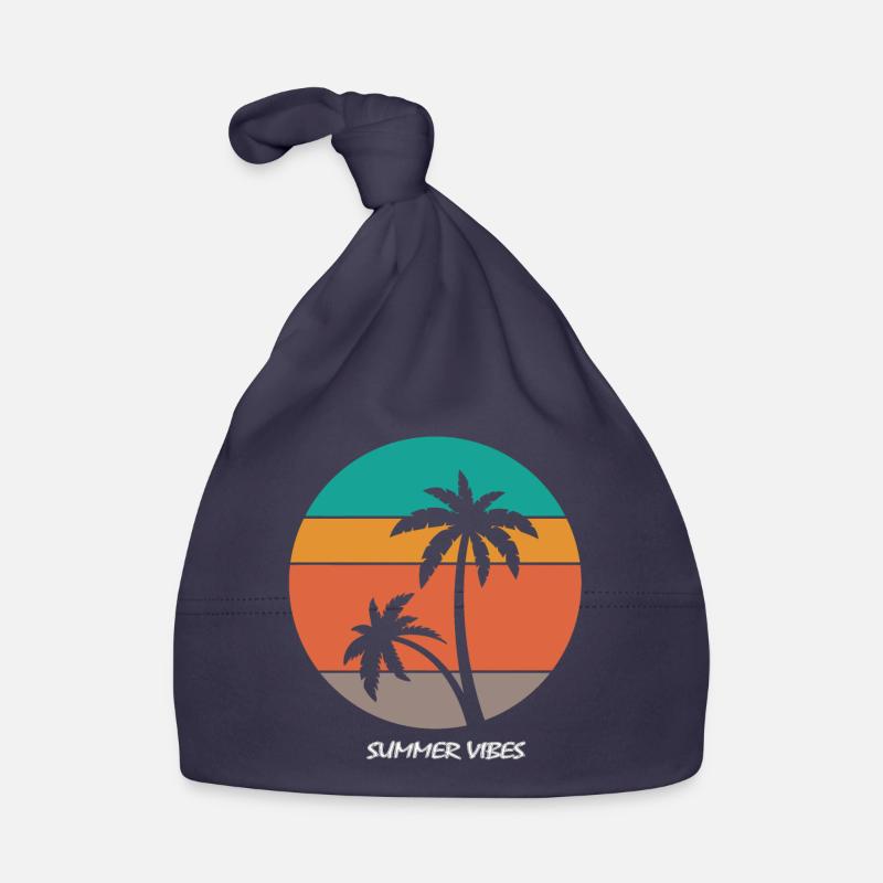 Ambiance de plage d’été - Bonnet bio Bébé - marine
