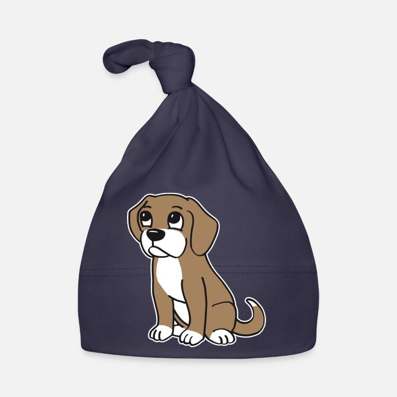 Chien mignon dans le style dessin animé Bonnet bio Bébé