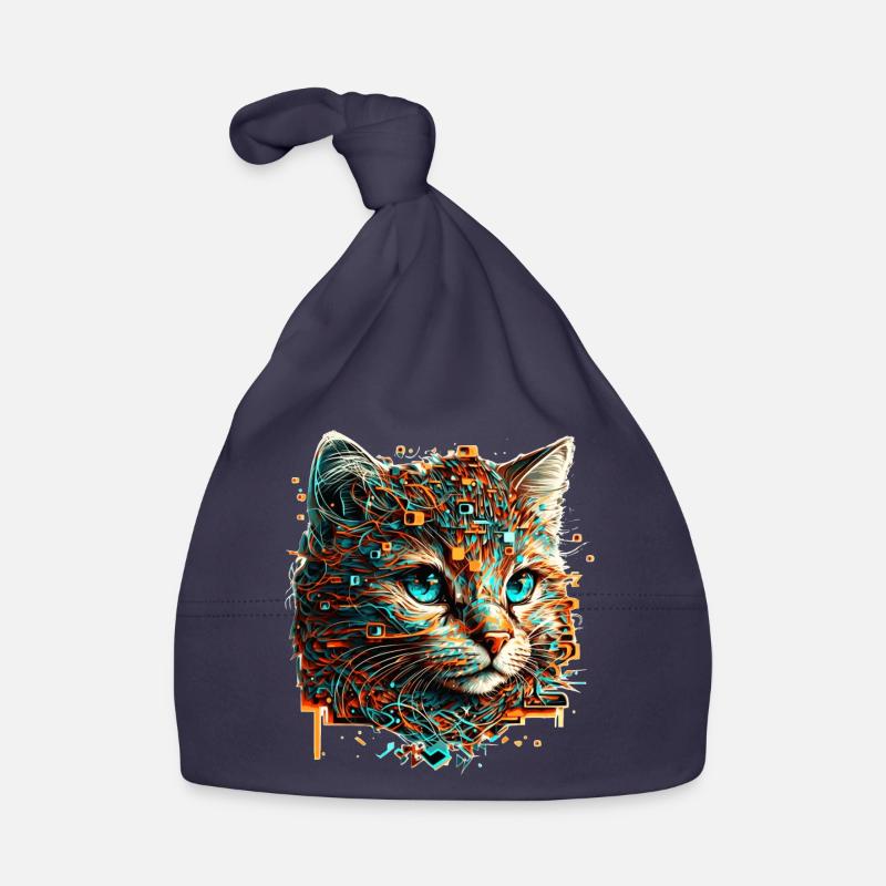Baby Kitten Cat Face in Vector Optics Organic Baby Cap