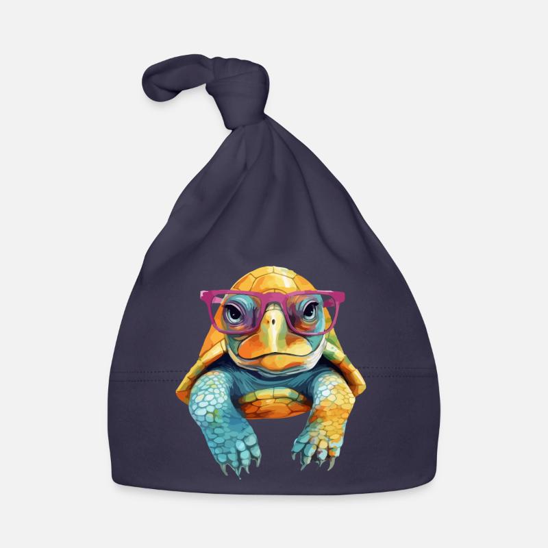 Mino the spectacled turtle Organic Baby Cap
