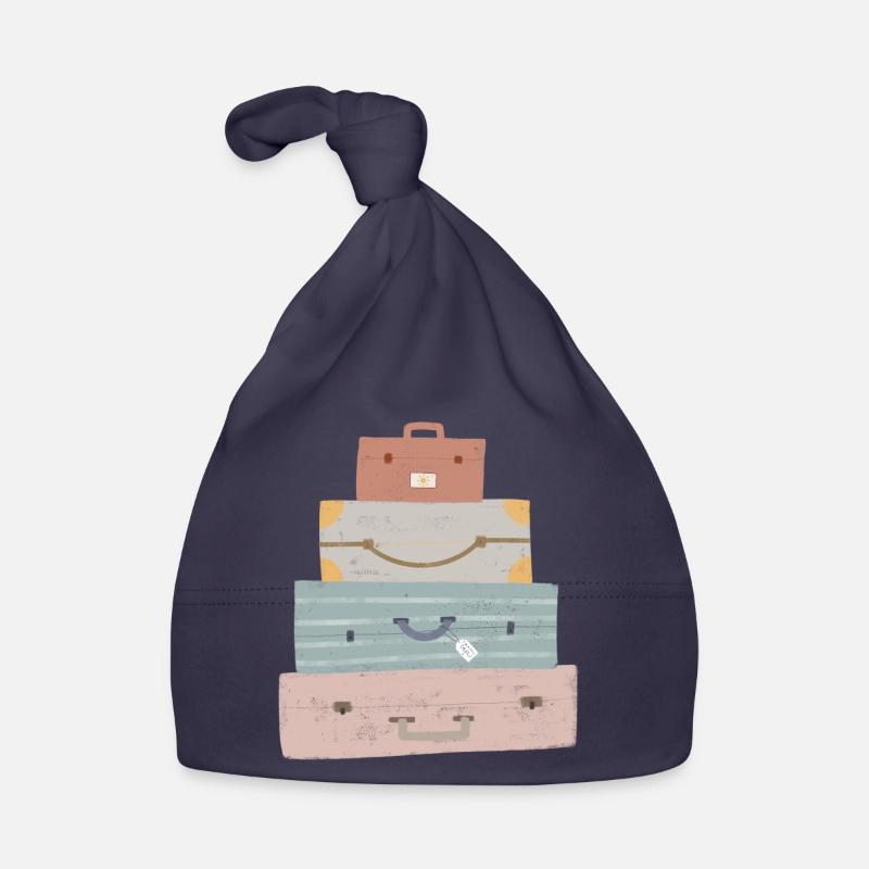 Valise Globetrotter - Bonnet bio Bébé - marine