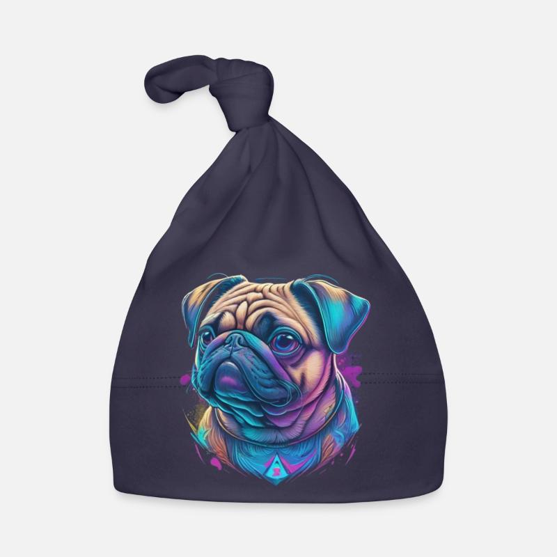 Pug Head Organic Baby Cap