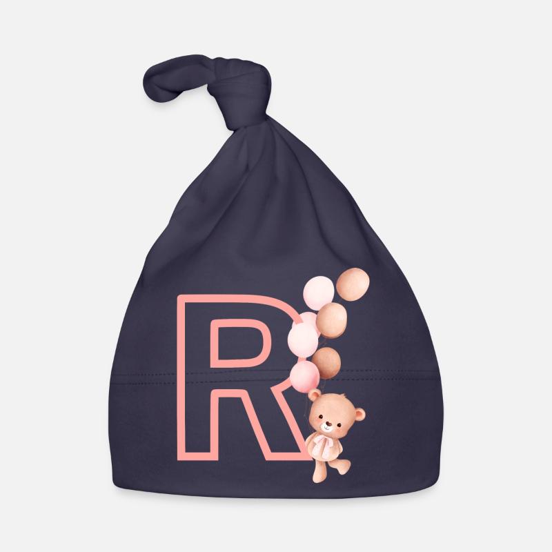 Buchstabe r rosa Bär Baby Bio-Mütze