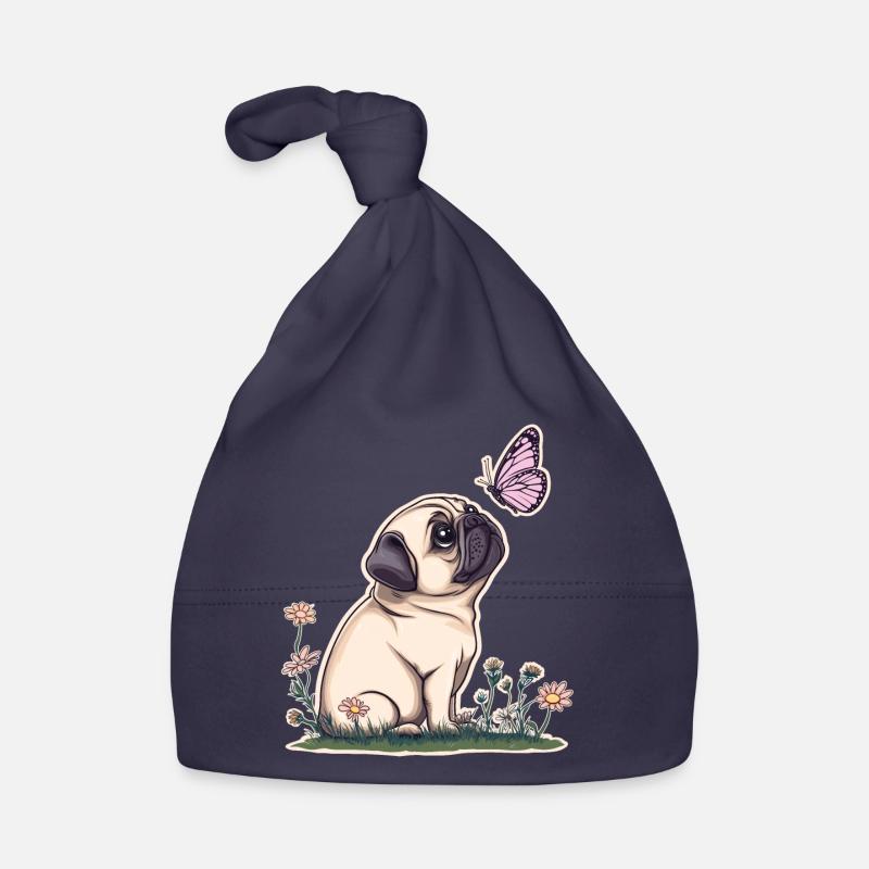 Carlin avec papillon Bonnet bio Bébé