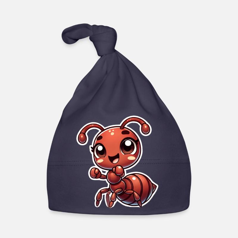 Fourmi heureuse - Bonnet bio Bébé - marine