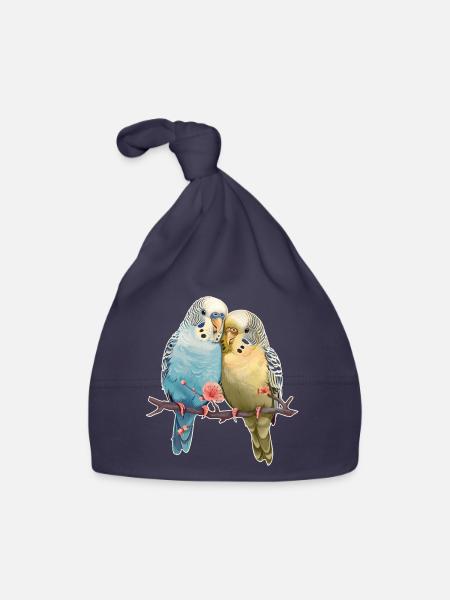 Budgies - Organic Baby Cap - navy - Front