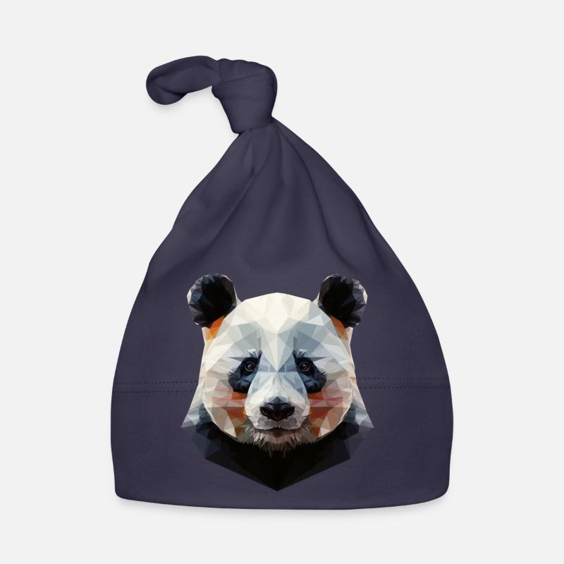 Panda I Low Poly Art Logo Design Baby Bio-Mütze