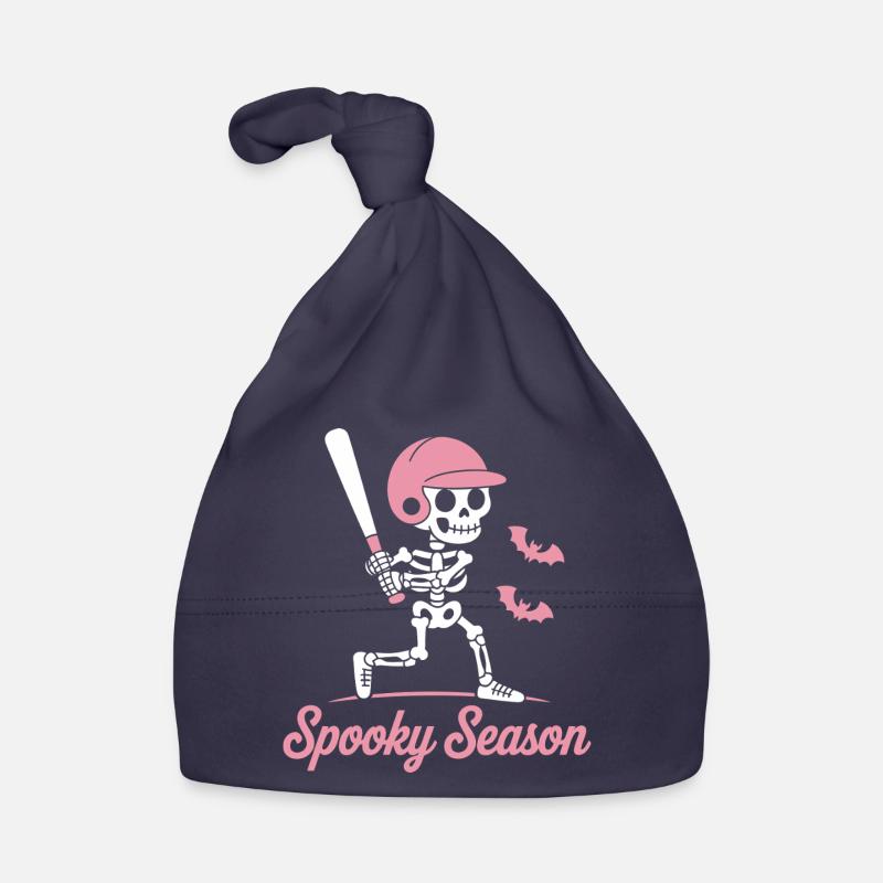 Spooky Skeleton Baseball en rose Bonnet bio Bébé