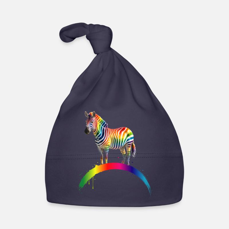 Rainbow Zebra Gradient Art Design Organic Baby Cap