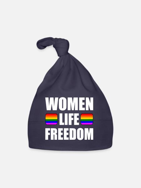 Women life freedom - Baby Bio-Mütze - Navy - Vorne