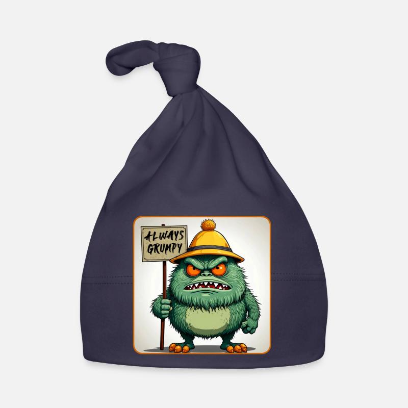 Bad-tempered and grumpy little man Organic Baby Cap