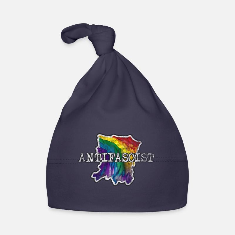 Regenbogen der Antifa - Baby Bio-Mütze - Navy
