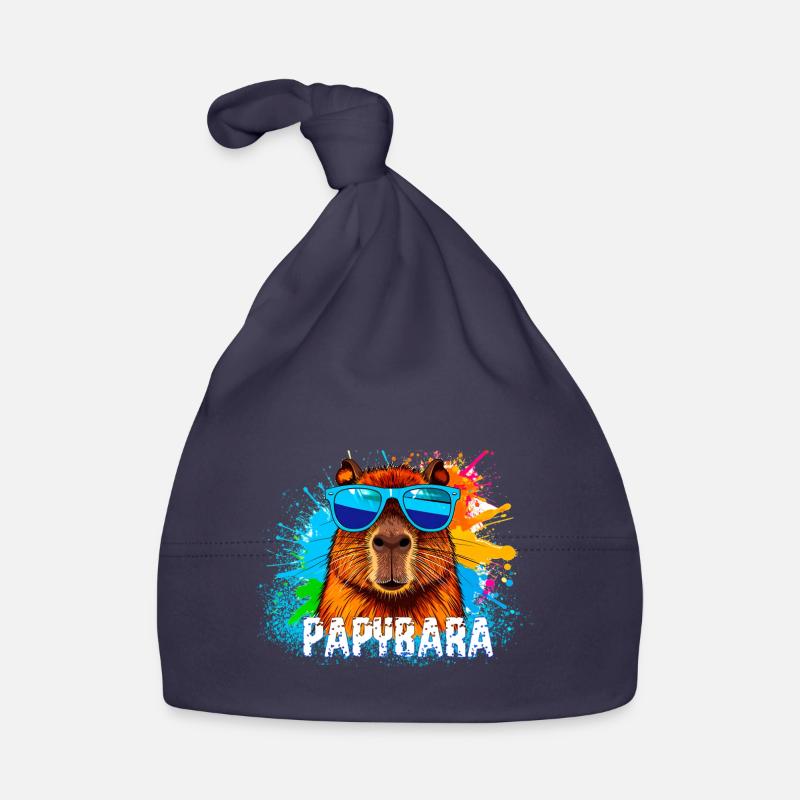capybara mit sonnenbrille, illustration,graffiti Baby Bio-Mütze