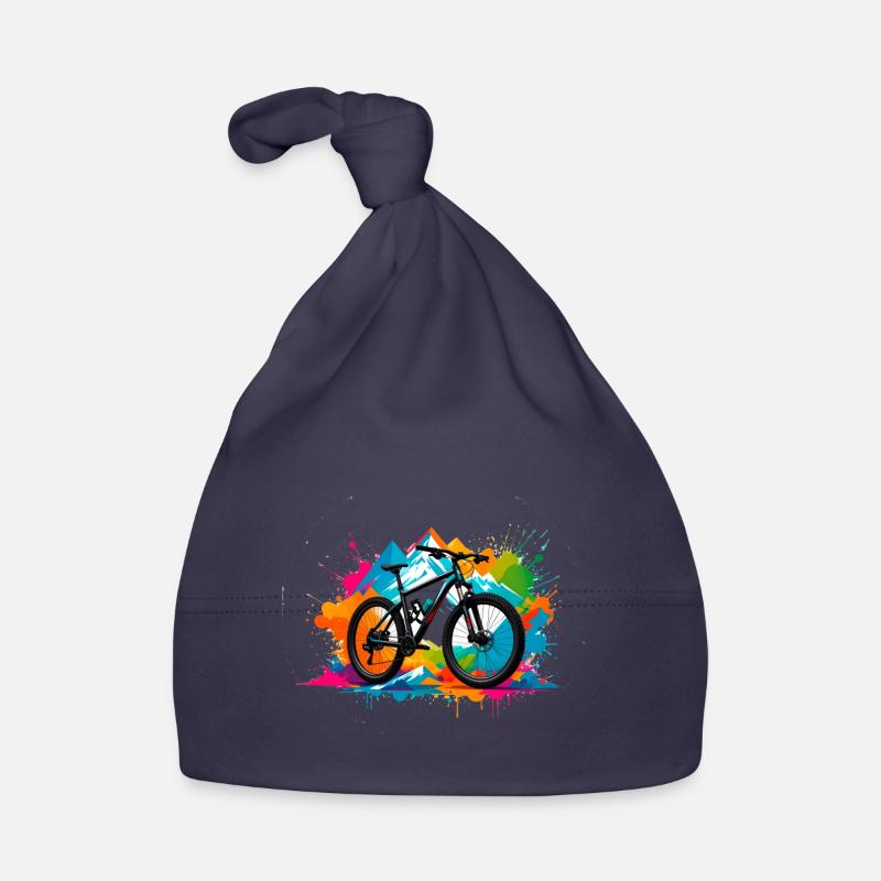 illustration,mountain bike,road bike,graffiti,colorful Organic Baby Cap