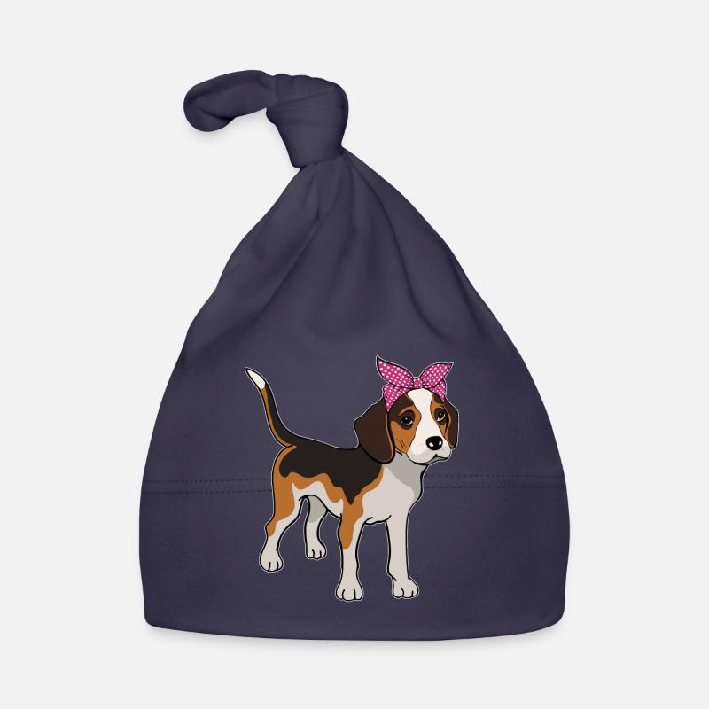 Beagle with Bow Beagle Owner Gift Organic Baby Cap