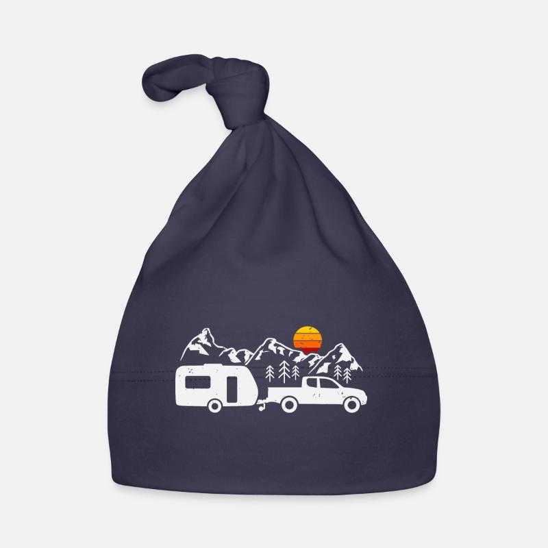 Camping Caravane Camping-car Camping Vacances - Bonnet bio Bébé - marine