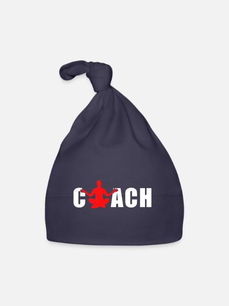 Yoga-Coach - Baby Bio-Mütze - Navy - Vorne
