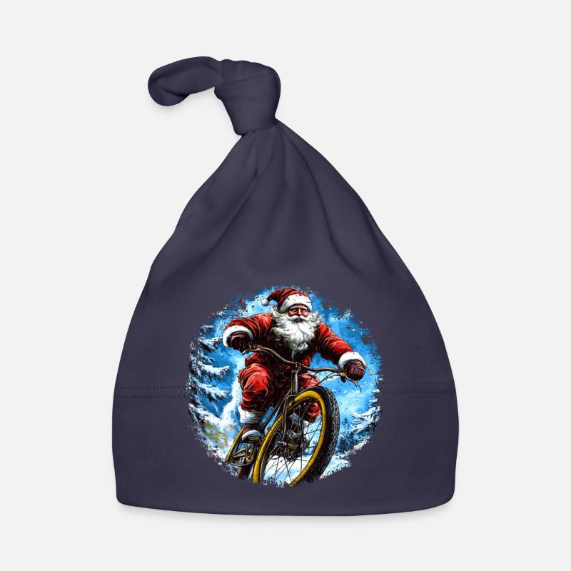 Weihnachtsmann Mountainbiker Baby Bio-Mütze