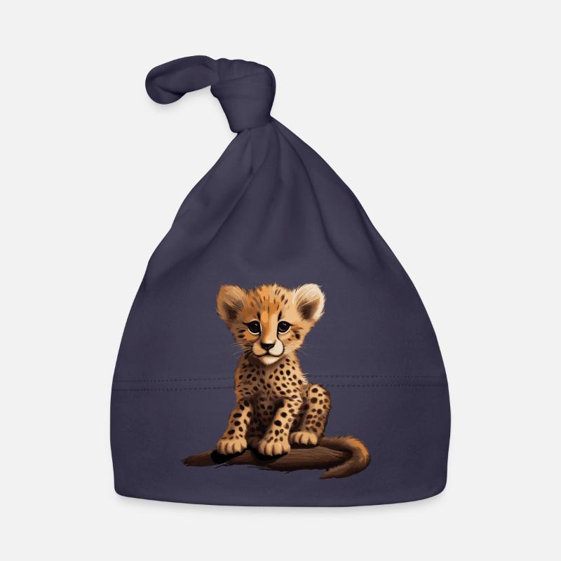 Bébé guépard Animaux chats sauvages Afrique - Bonnet bio Bébé - marine