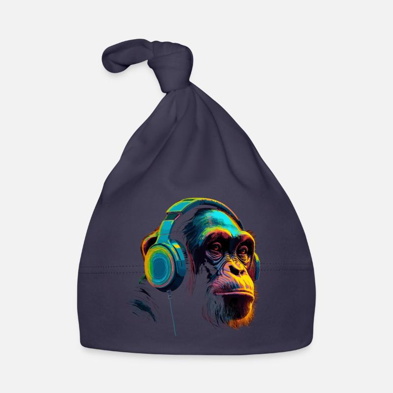 Chimpanzé singe avec casque DJ Bonnet bio Bébé